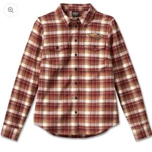 Harley-Davidson Women's 120th Anniversary Retro Flannel Shirt - Size L Merlot